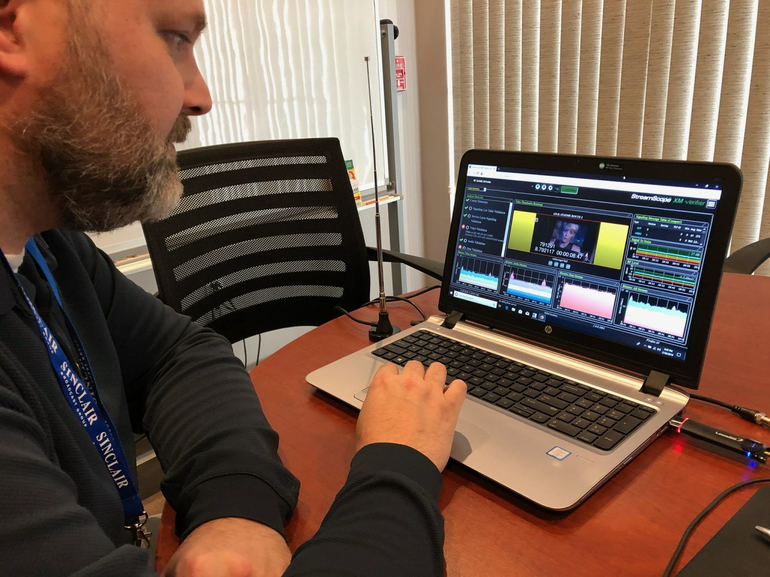 Click for details. StreamScope XM Verifier in use