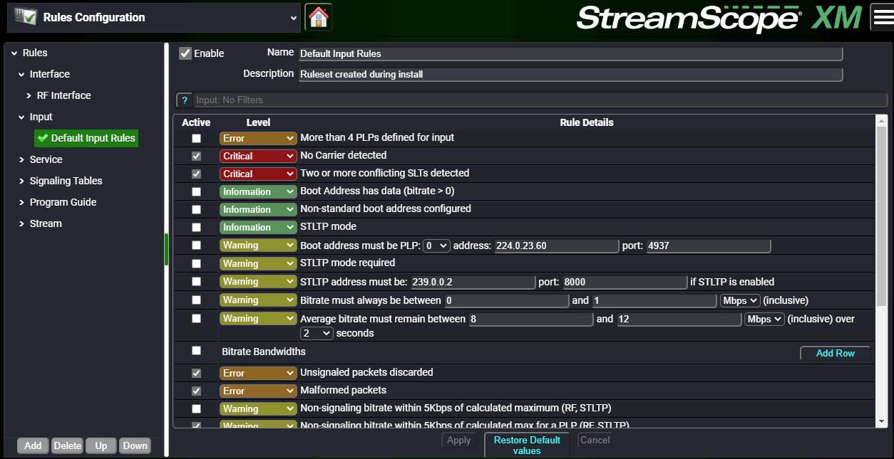 Rules Configuration